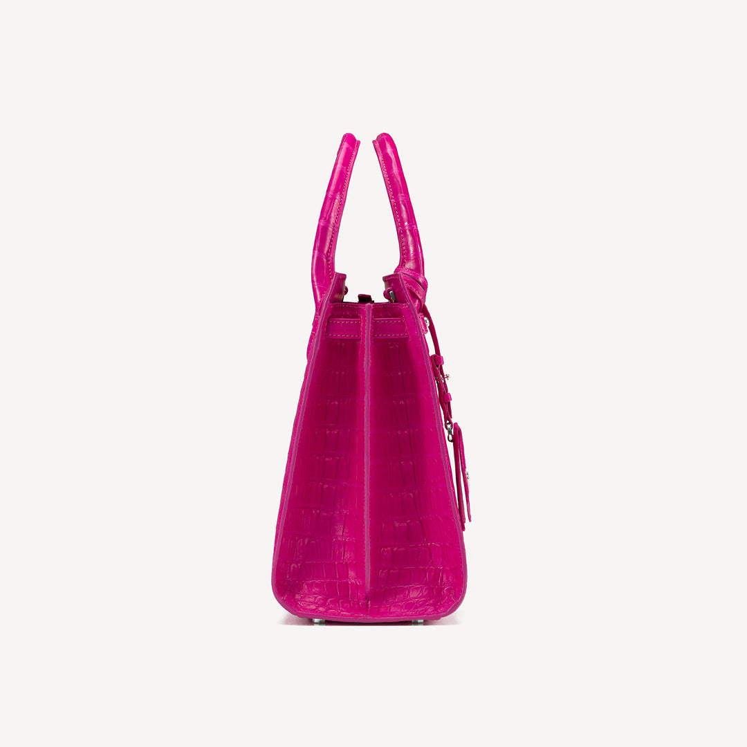 Bag, Crocodile Leather, 14K White Gold VLogo