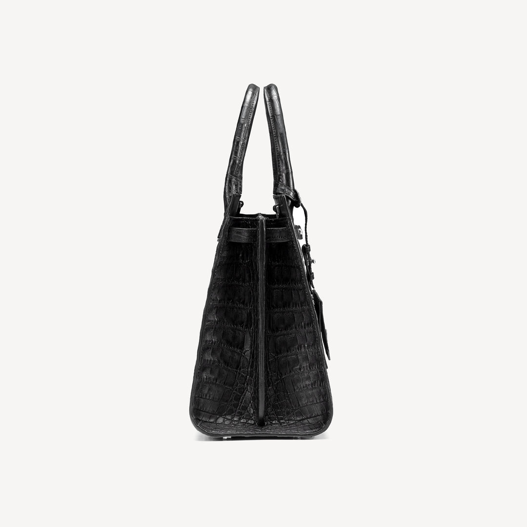 Bag, Crocodile Leather,14K Yellow Gold VLogo 