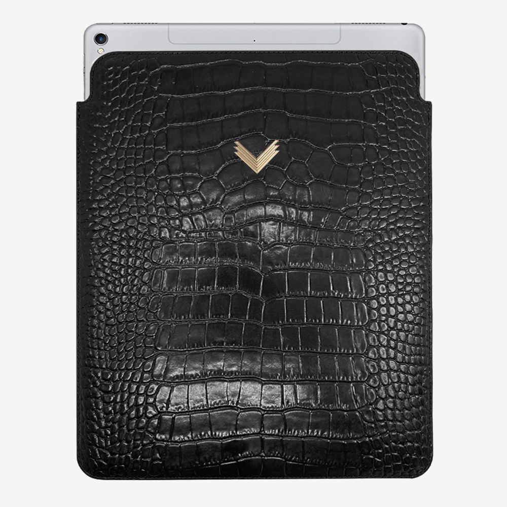 iPad Case 12.9", Calf Leather, Crocodile Texture