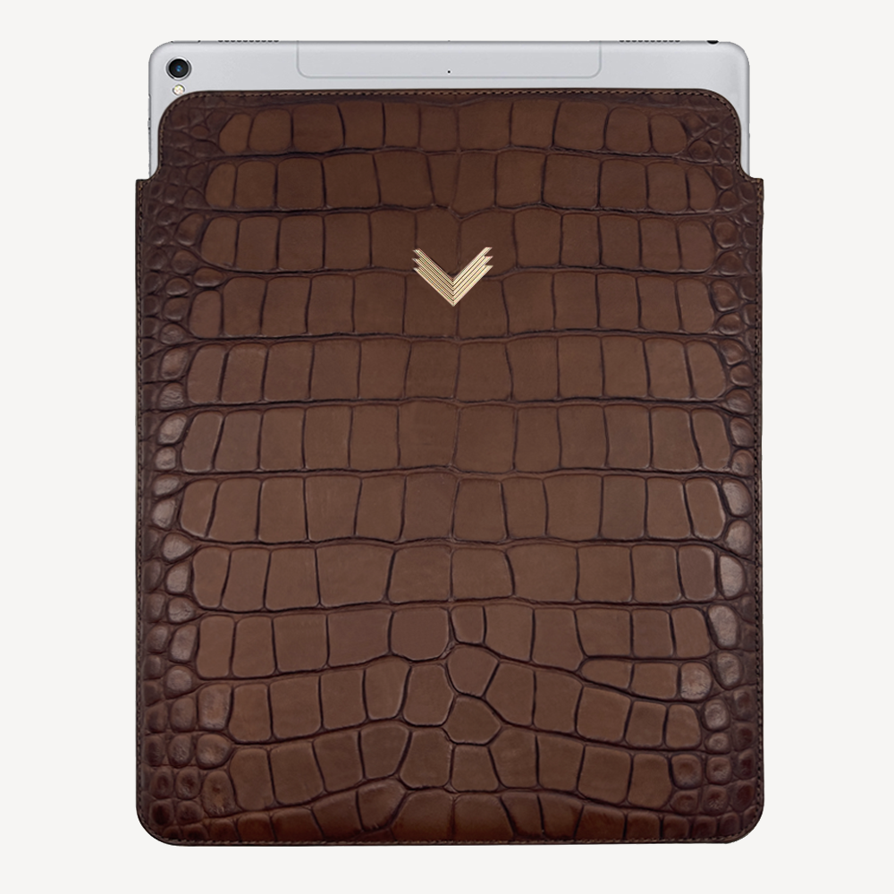 iPad Case 12.9", Calf Leather, Crocodile Texture