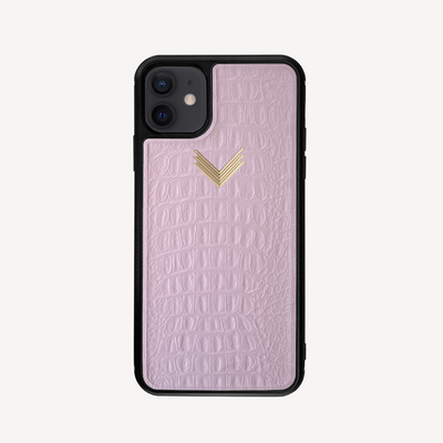 iPhone 11 Phone Case, Calf Leather, Alligator Texture