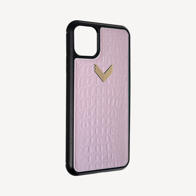 iPhone 11 Pro Phone Case, Calf Leather, Alligator Texture