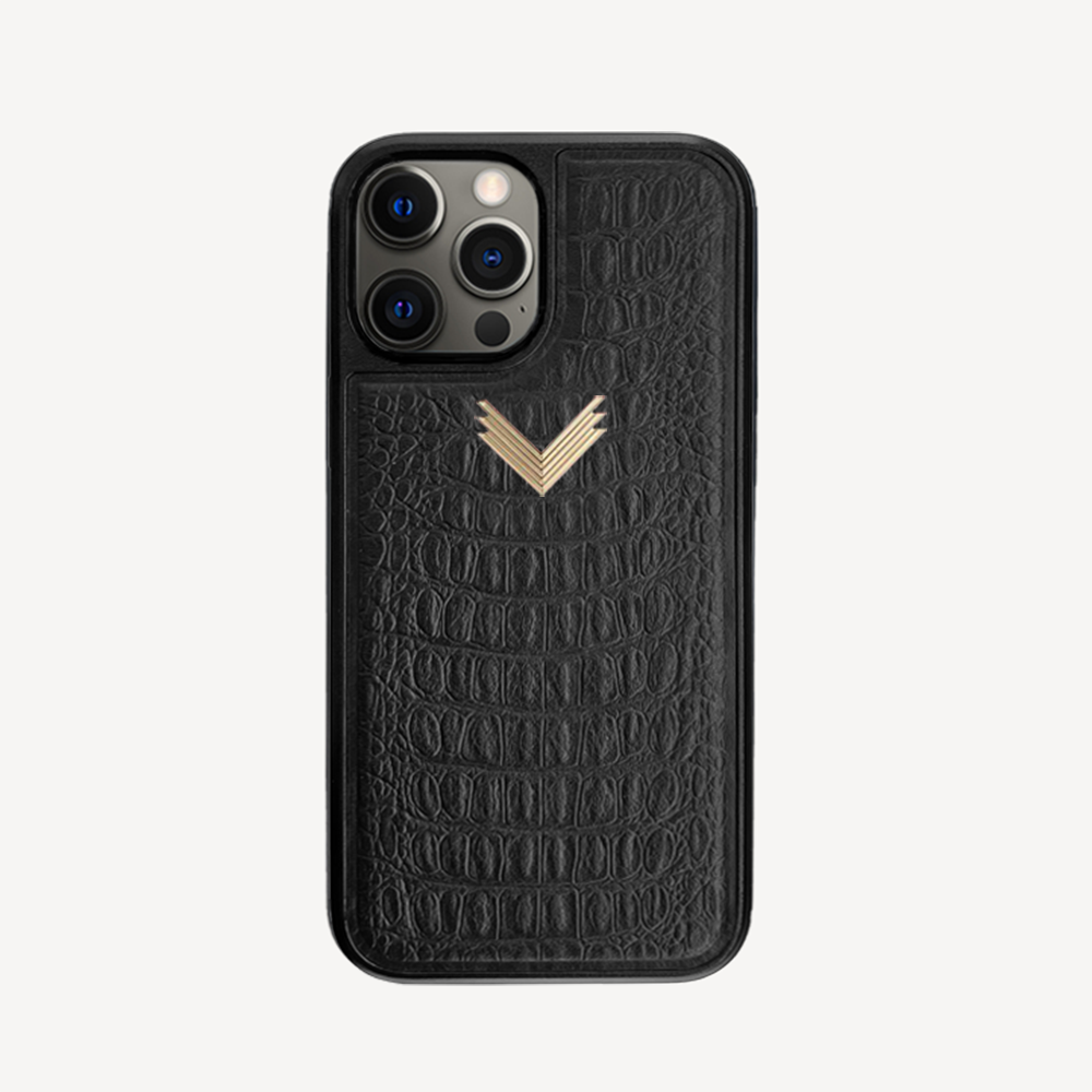 iPhone 12/12 Pro Phone Case, Calf Leather, Alligator Texture