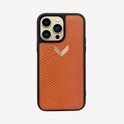 iPhone 13 Pro Phone Case, Calf Leather, Lizard Texture