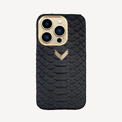 iPhone 14 Pro Phone Case, Python Leather