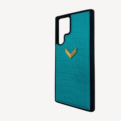 Samsung S22 Ultra Phone Case, Calf Leather, Alligator Texture