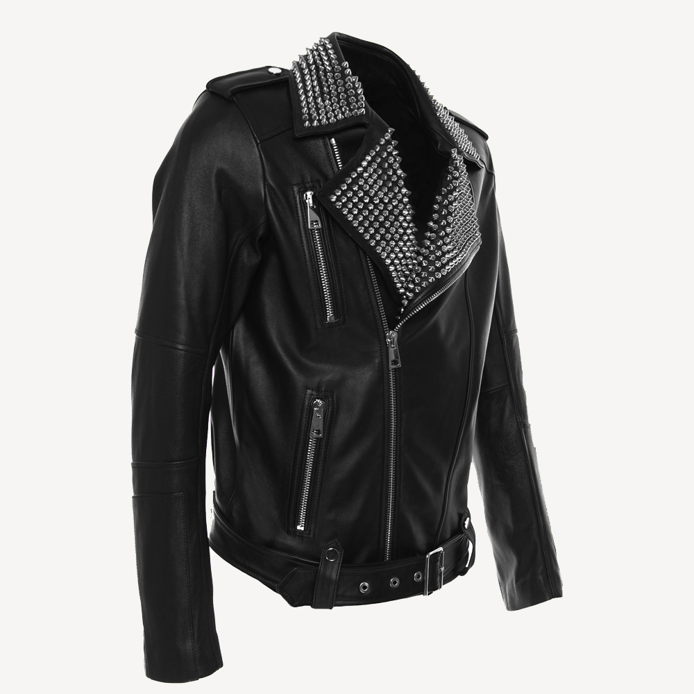 Men's Biker Jacket, Calf Leather