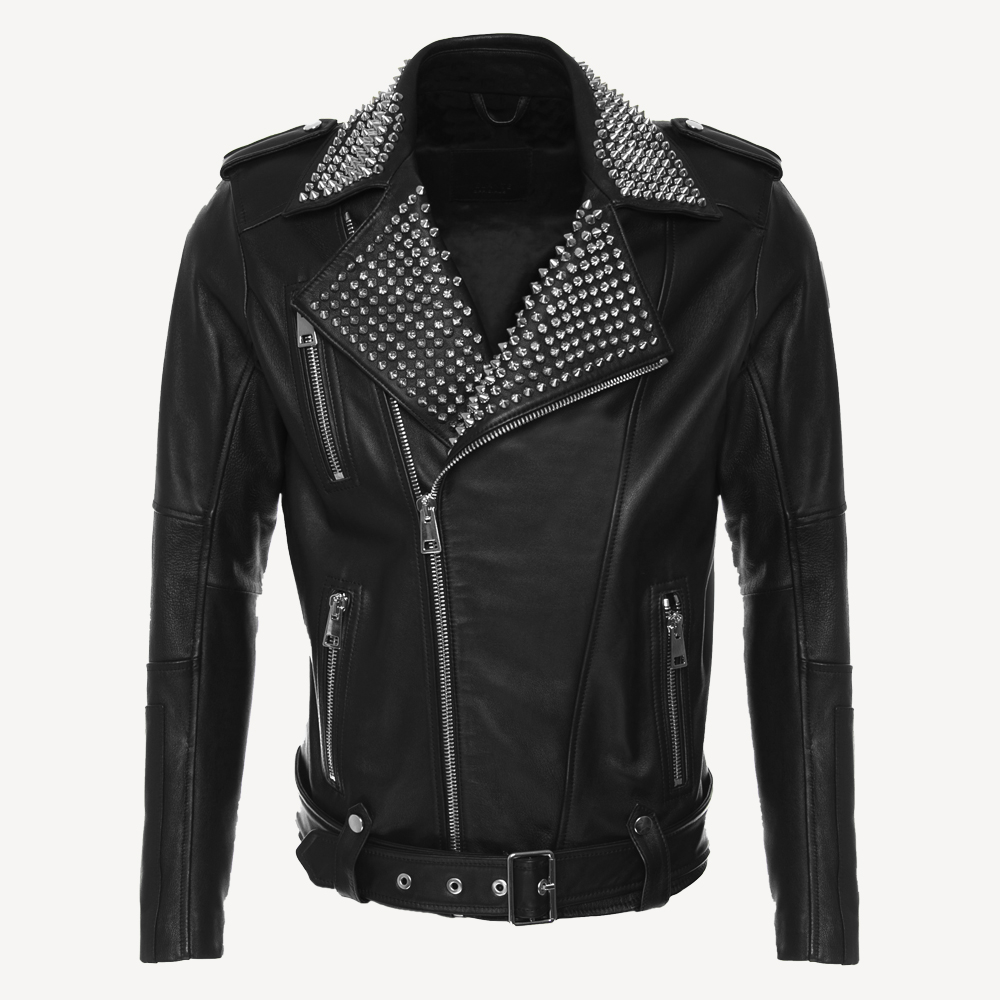 Men's Biker Jacket, Calf Leather