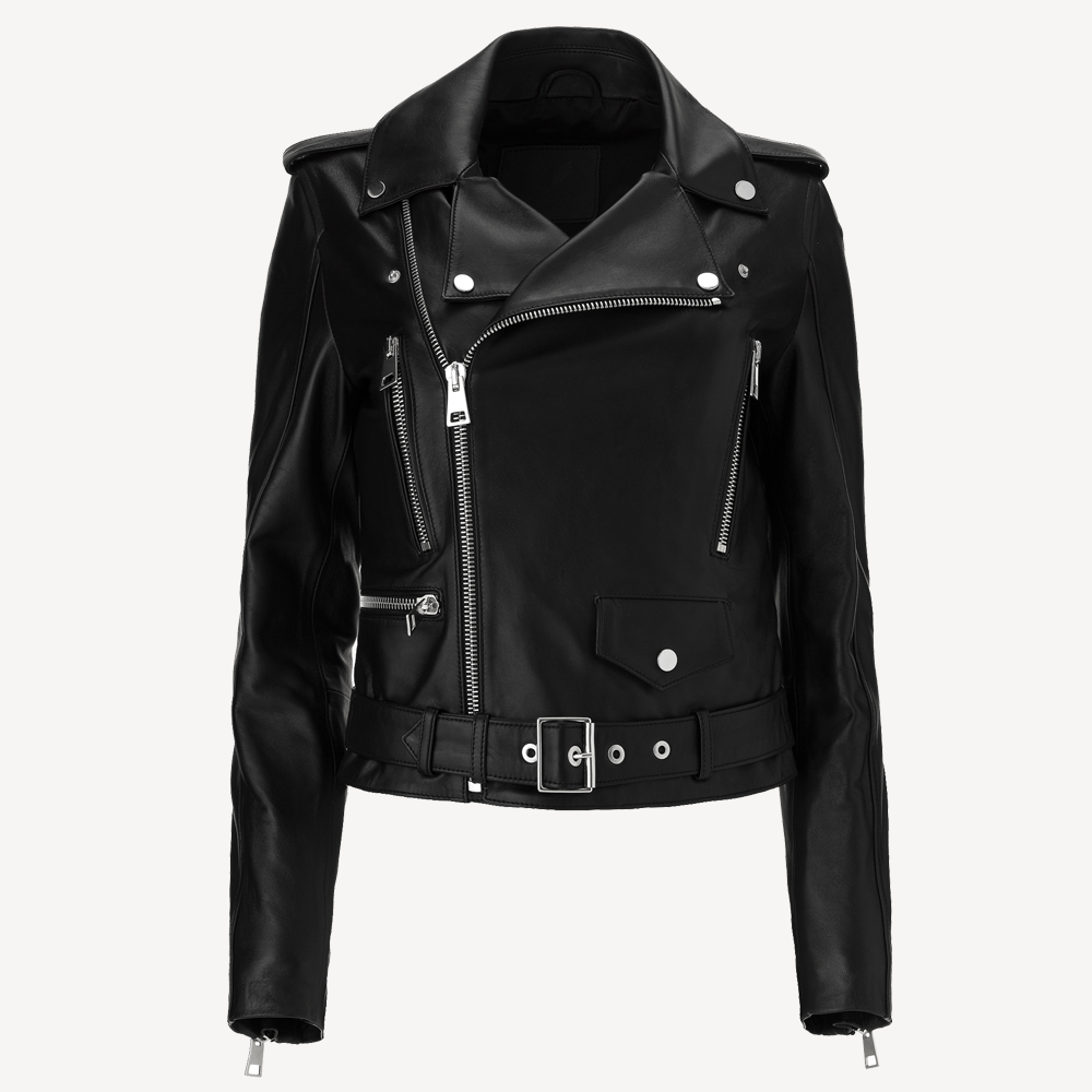 Women's Cropped Jacket, Calf Leather