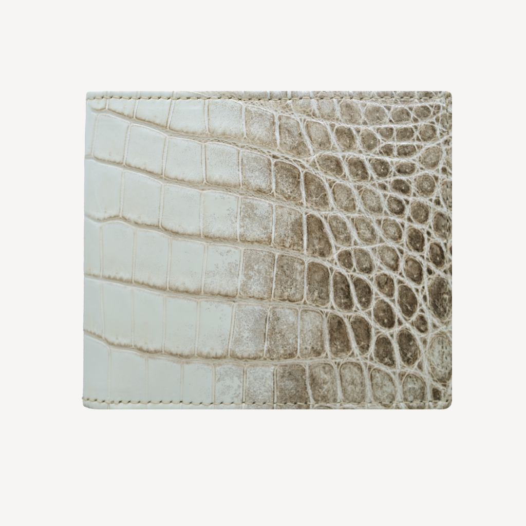 Classic Wallet, Crocodile Leather Himalaya, 14K Yellow Gold VLogo
