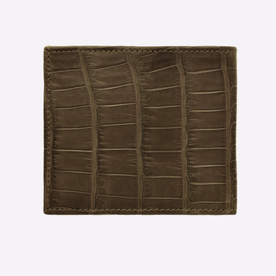 Classic Wallet, Crocodile Leather, VLogo 14K White Gold