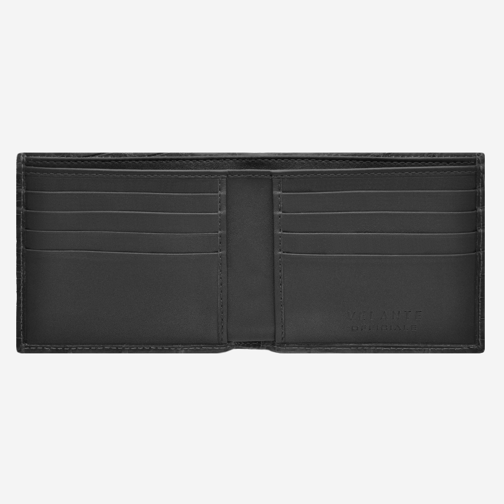Classic Wallet, Crocodile Leather, VLogo 14K White Gold